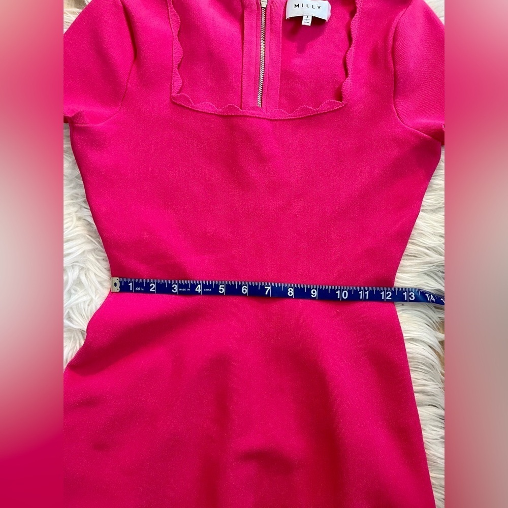 MILLY | Scallop Neck Fit and Flare Dress - Picture 8 of 12